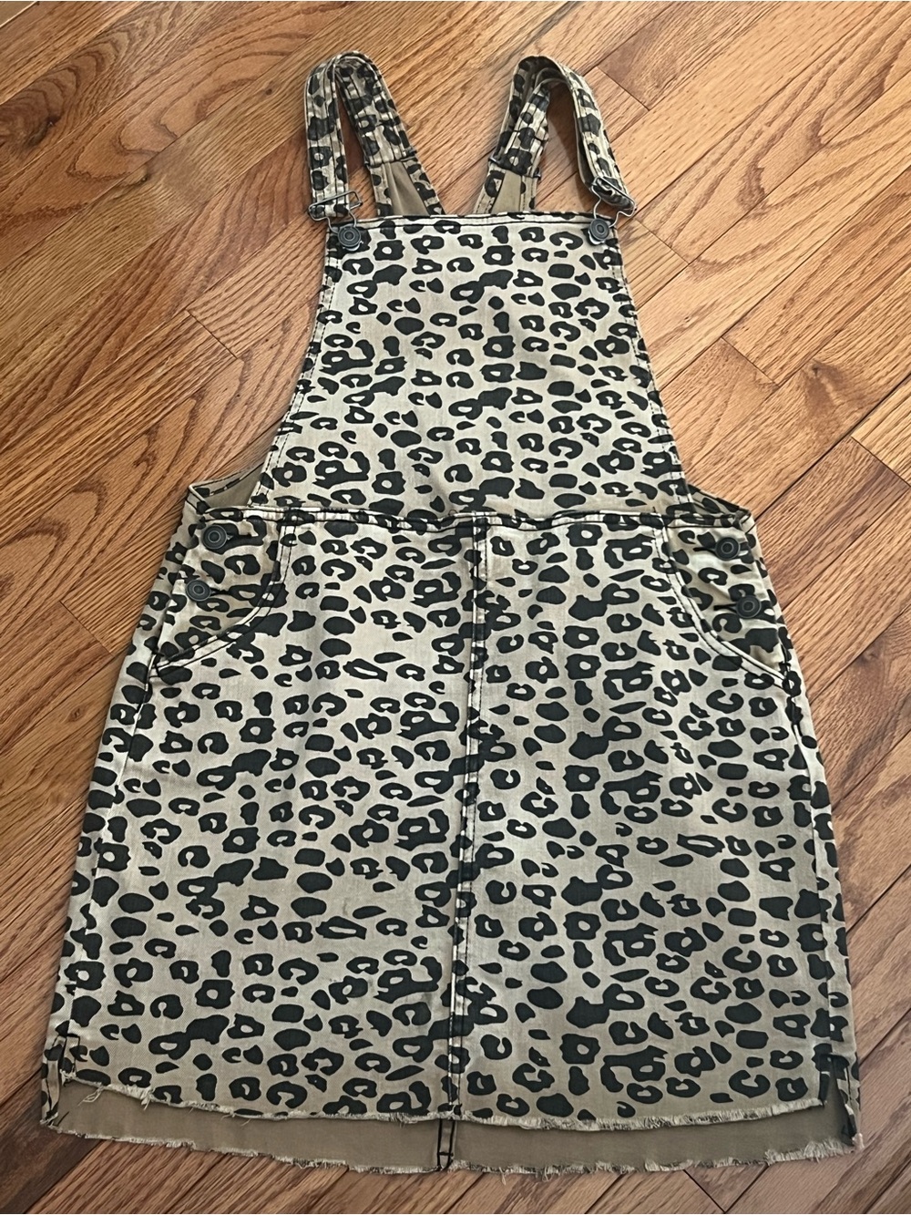 Charlotte Russe Leopard Print Overall Dress - Taupe & Black
